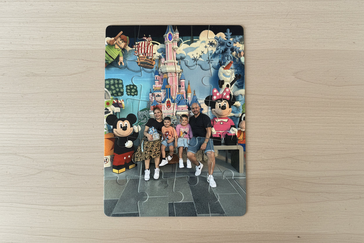 Puzzle personalizzato con foto, una dedica, una grafica