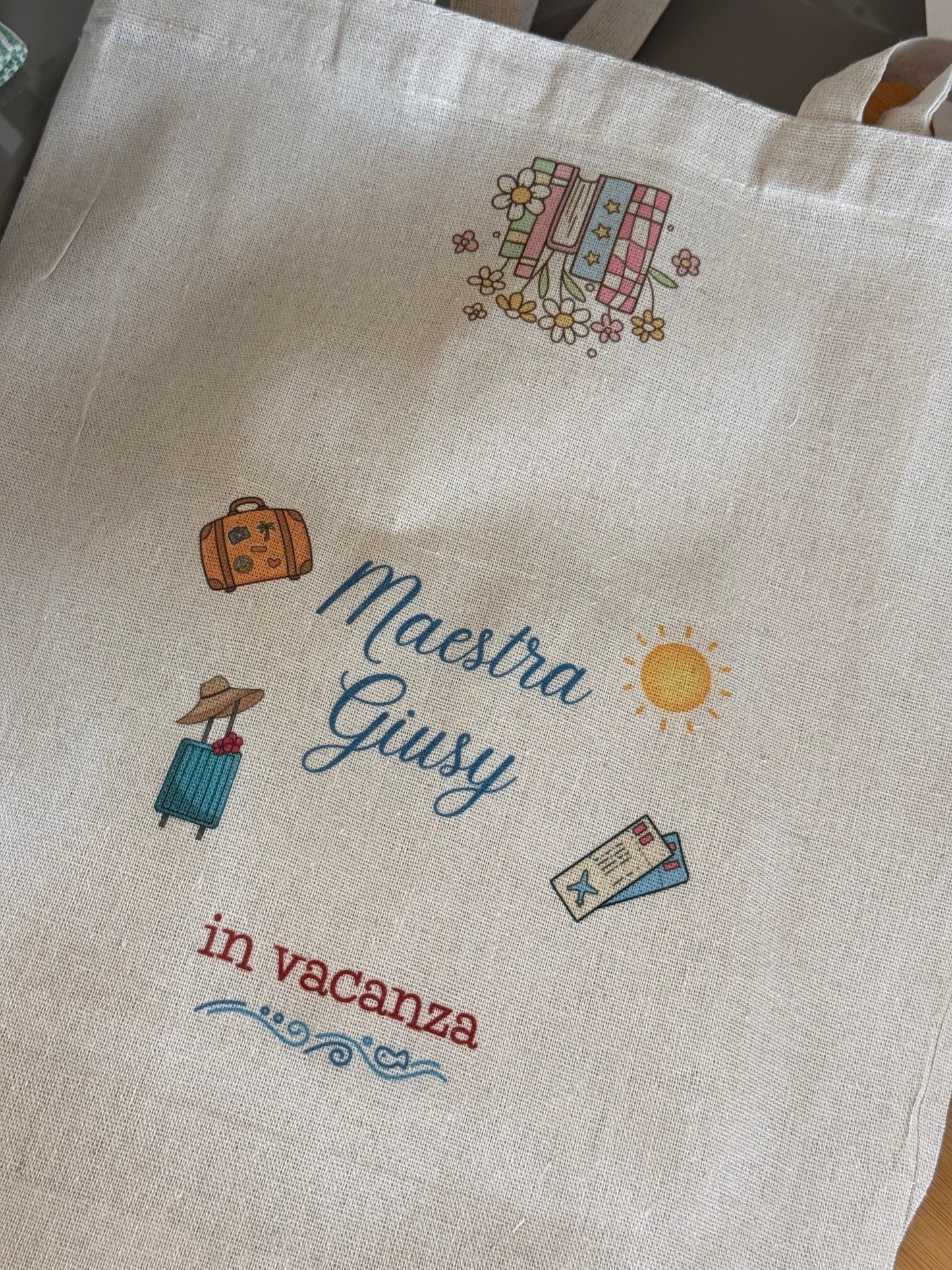 Tote Bag con scritta personalizzata con pochette abbinata