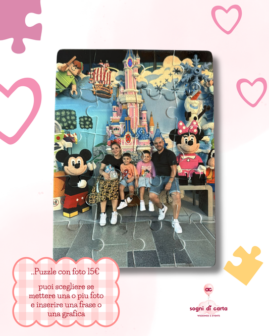 Puzzle personalizzato con foto, una dedica, una grafica