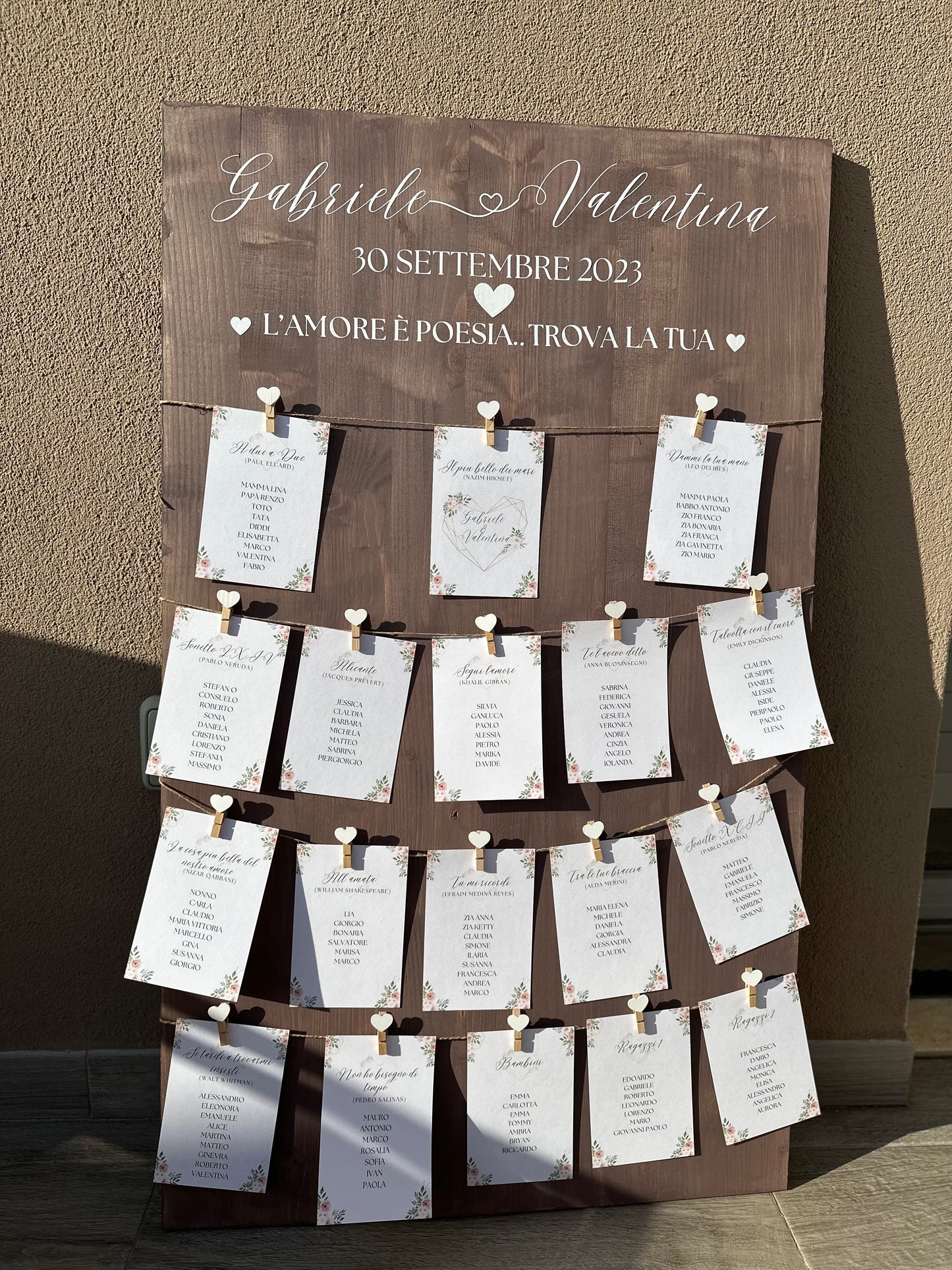 Tableau in legno personalizzato e cartello di benvenuto