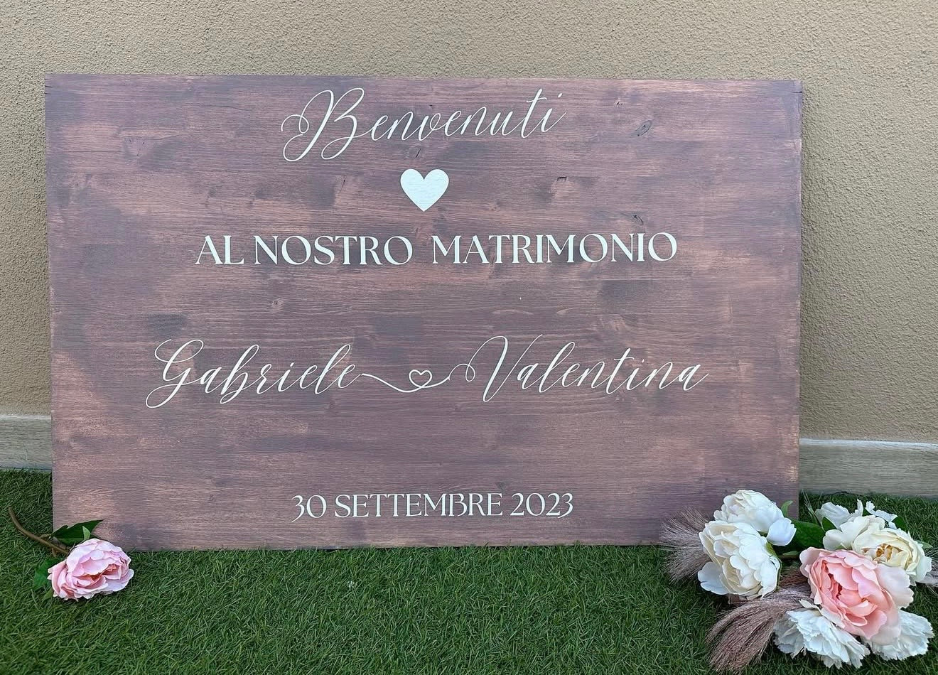 Tableau in legno personalizzato e cartello di benvenuto