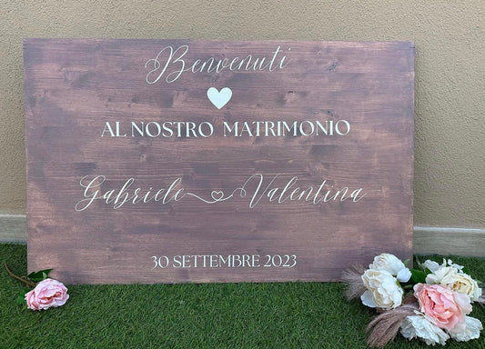 Tableau in legno personalizzato e cartello di benvenuto