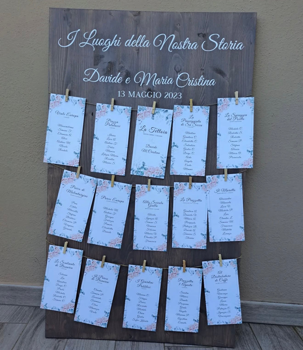 Tableau in legno personalizzato e cartello di benvenuto