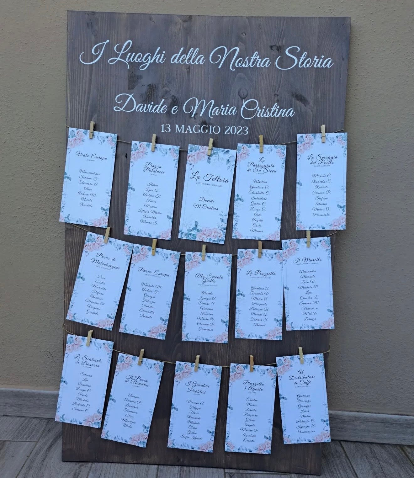 Tableau in legno personalizzato e cartello di benvenuto