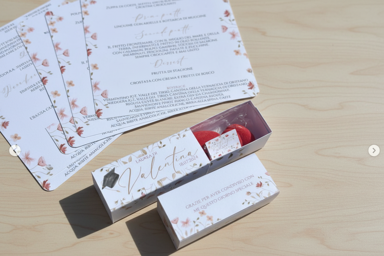 Bomboniera in cartoncino apertura fiammifero